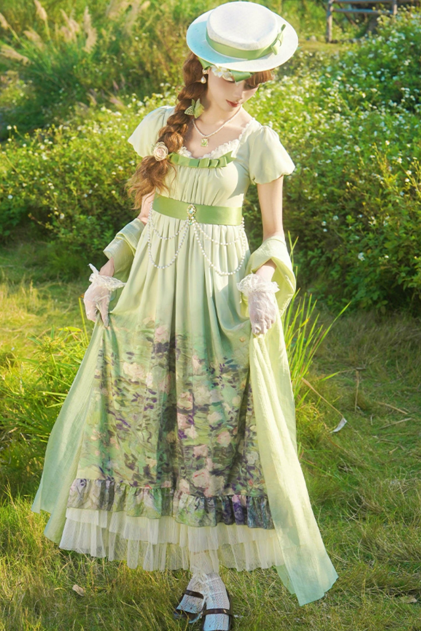 クラシックシフォンローズドレスセットアップ