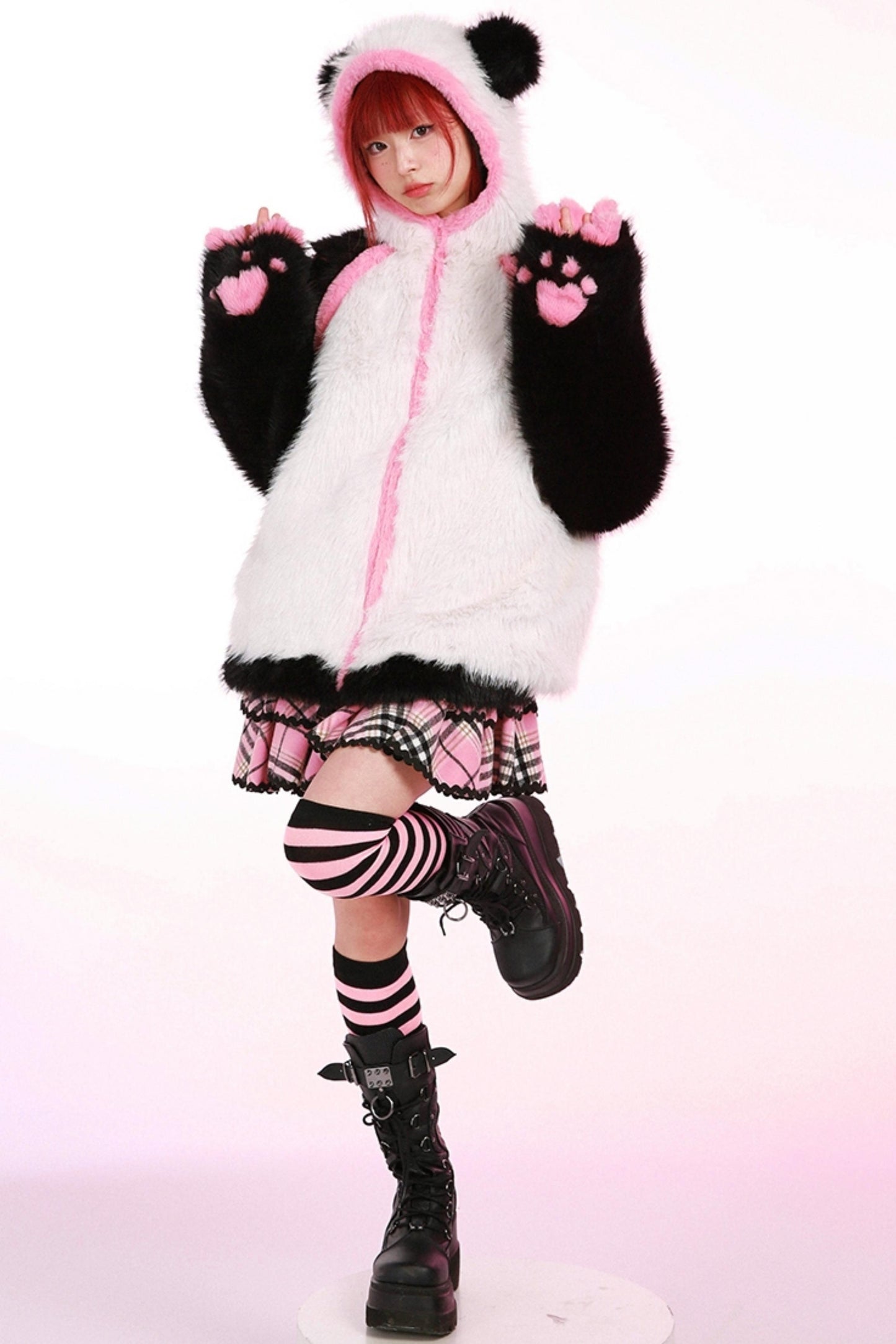 Subculture Faux Fur Panda Jacket