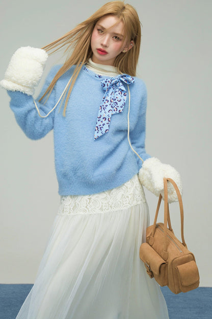 スノーイーブルーレオパードフォーファースウェーター