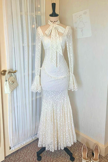 フレンチスタイルレースマーメイドドレス