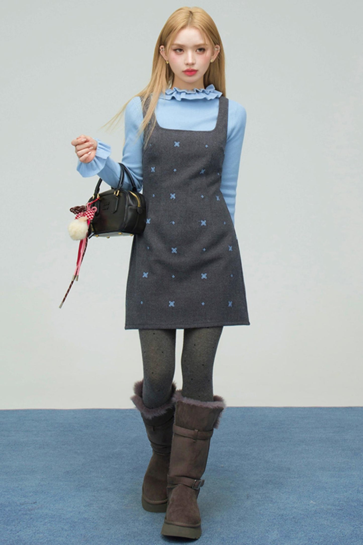 スターブルーエンブロイダードキャミソールドレス