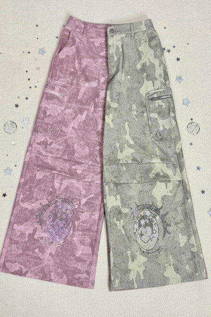 Pantalon large camouflage ange