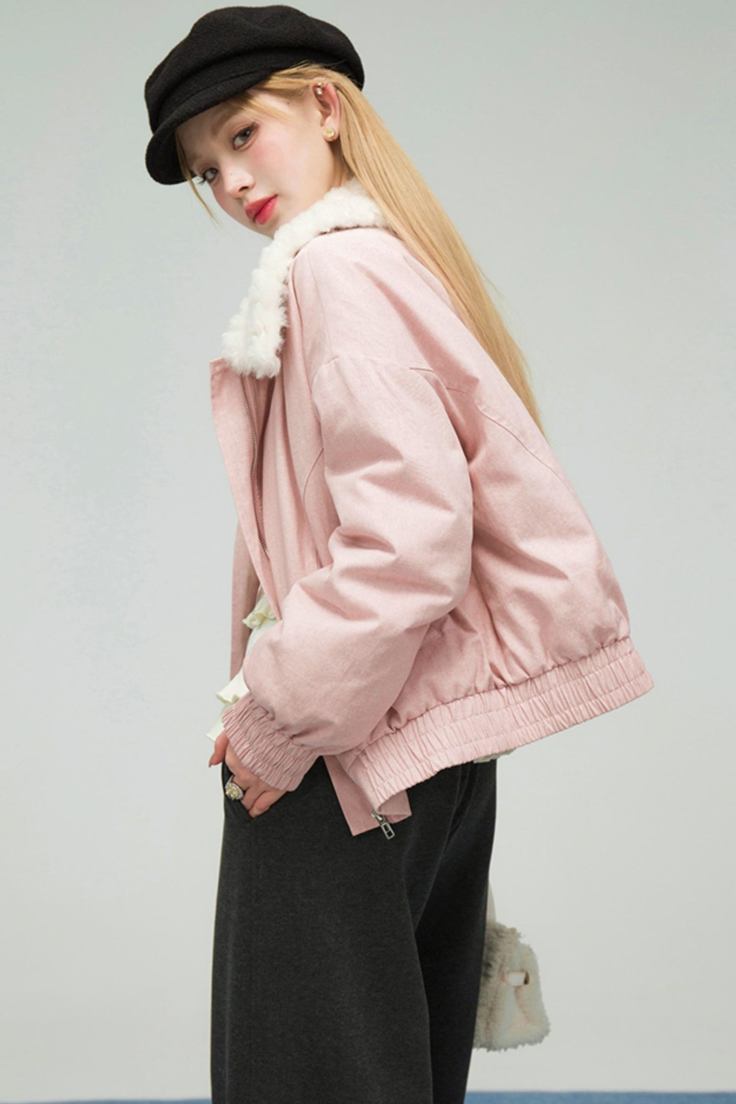 フラッフィーラムウールラペルコート