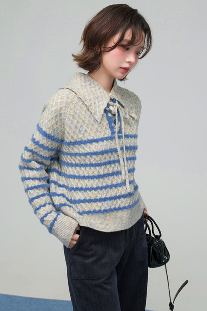 カラーブロックボーダーニット