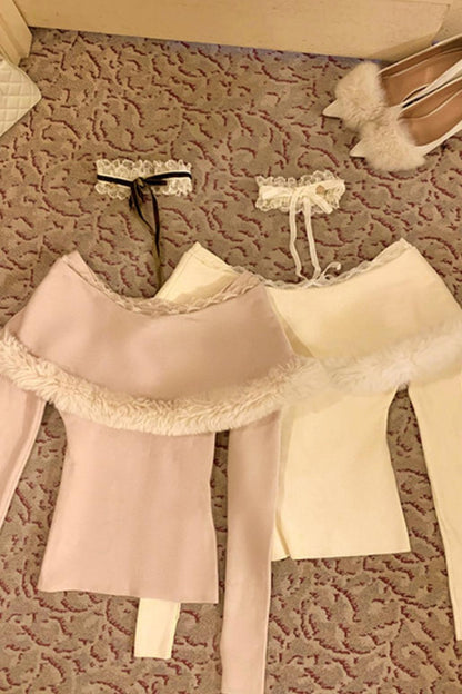 Elegant off-the-shoulder knit + mermaid skirt