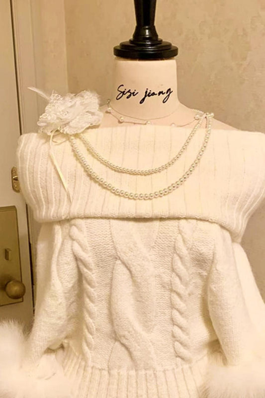 Flower pearl necklace