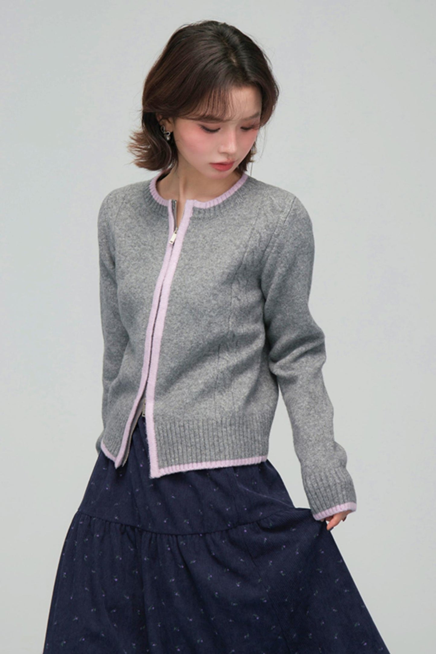 セリーングレーコントラストカーディガン