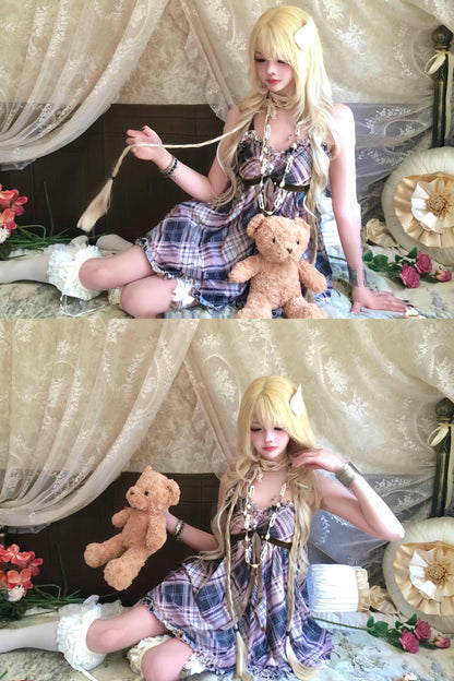 レトロチェックキャミワンピ