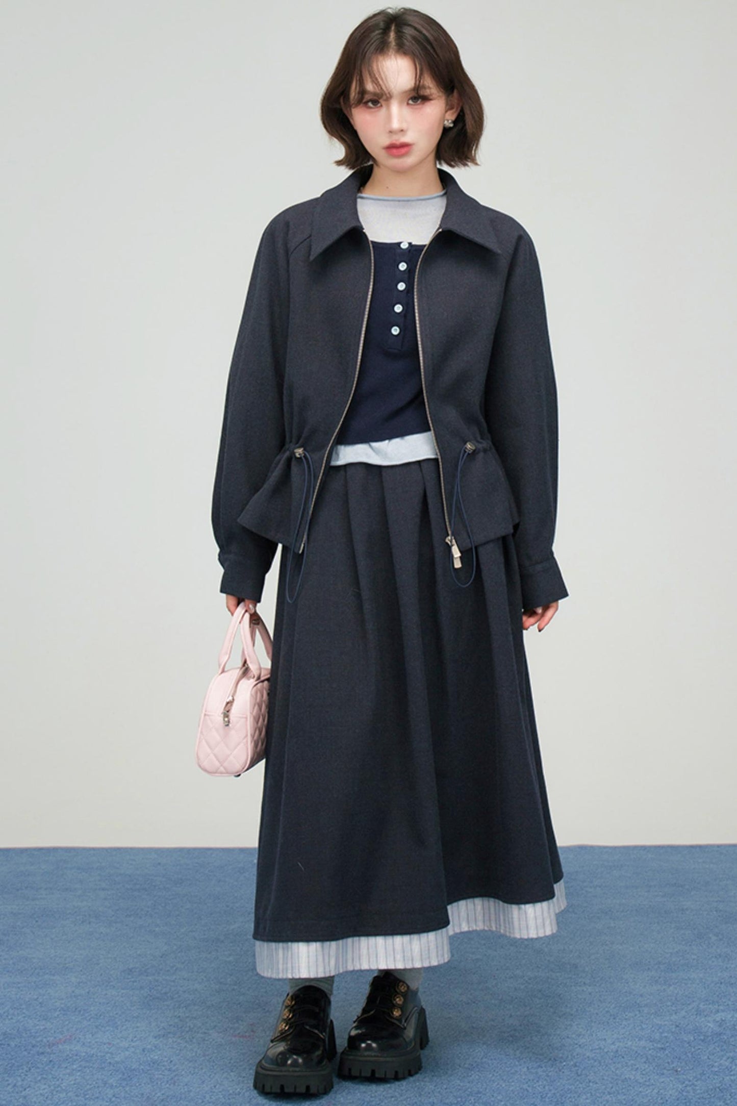 ディープシーブルージャケットスカートセット