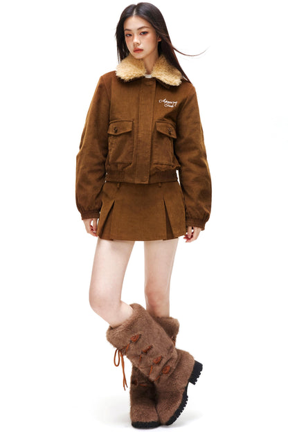 Retro Corduroy Jacket Set