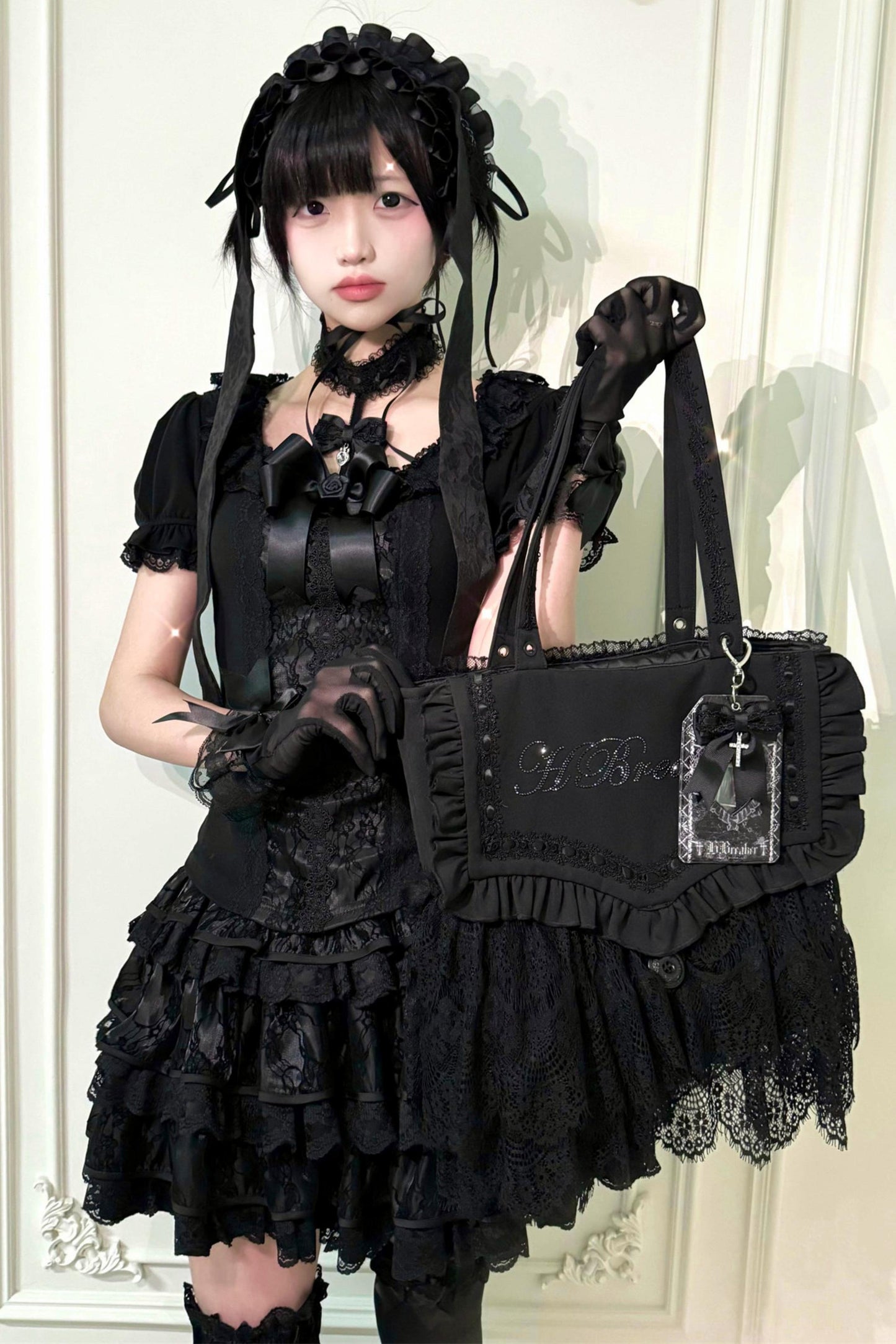 Lace Ruffle Ita Bag