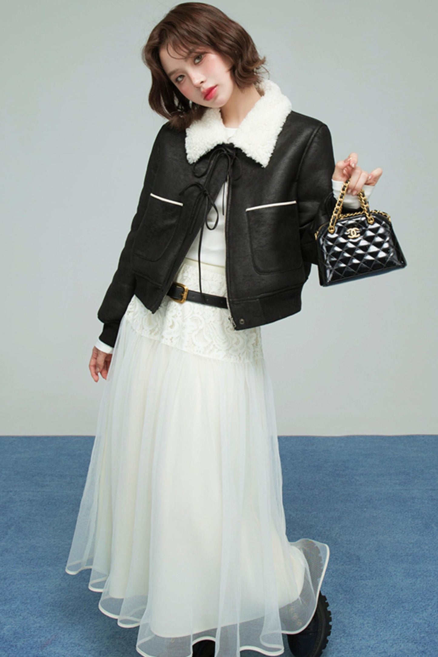 ムーンライトレースプリーツスカート　