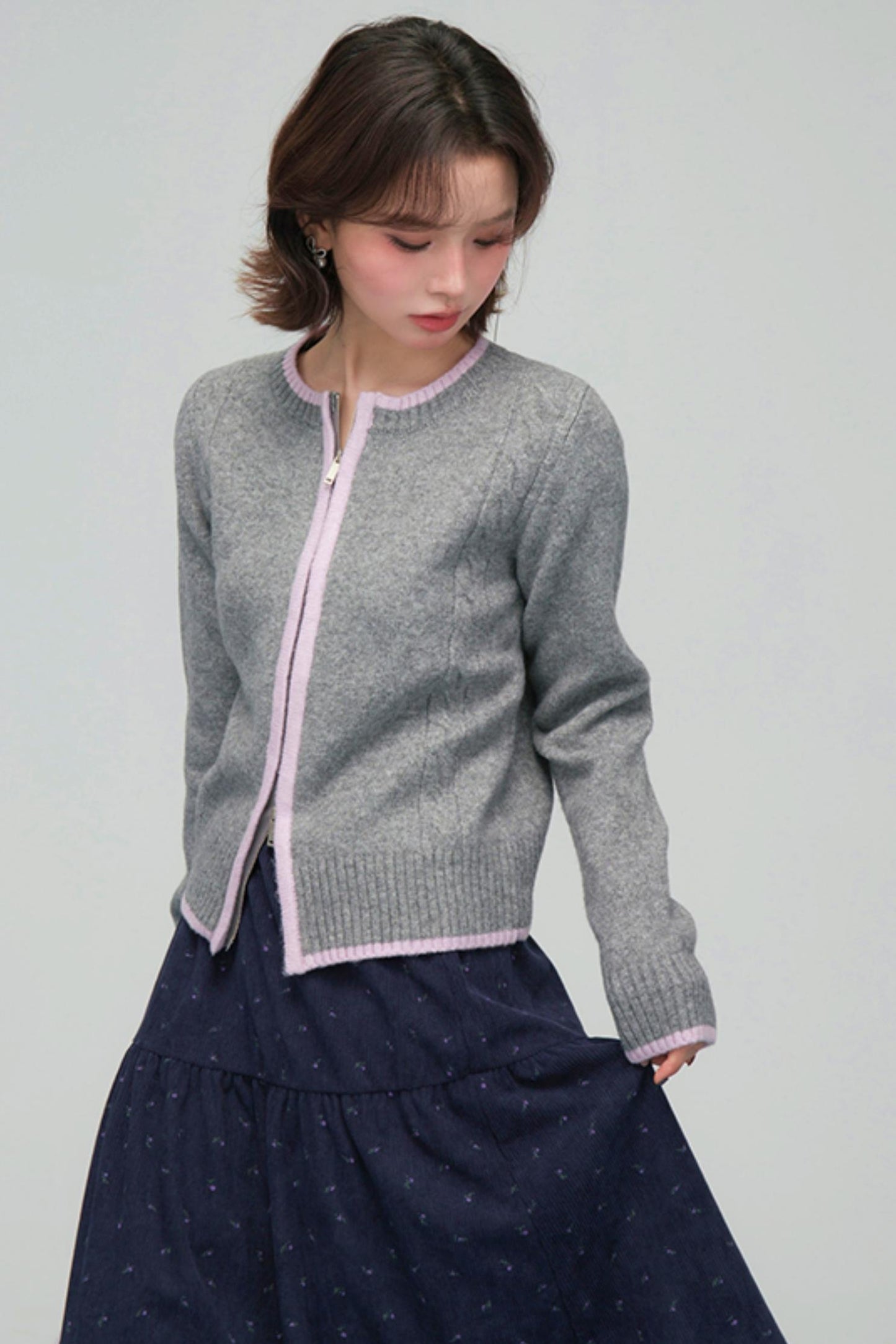 コーデュロイフローラルティアードスカート