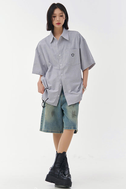 Mode Loose Striped Shirt