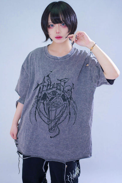 Dark Street Damage Print T-Shirt