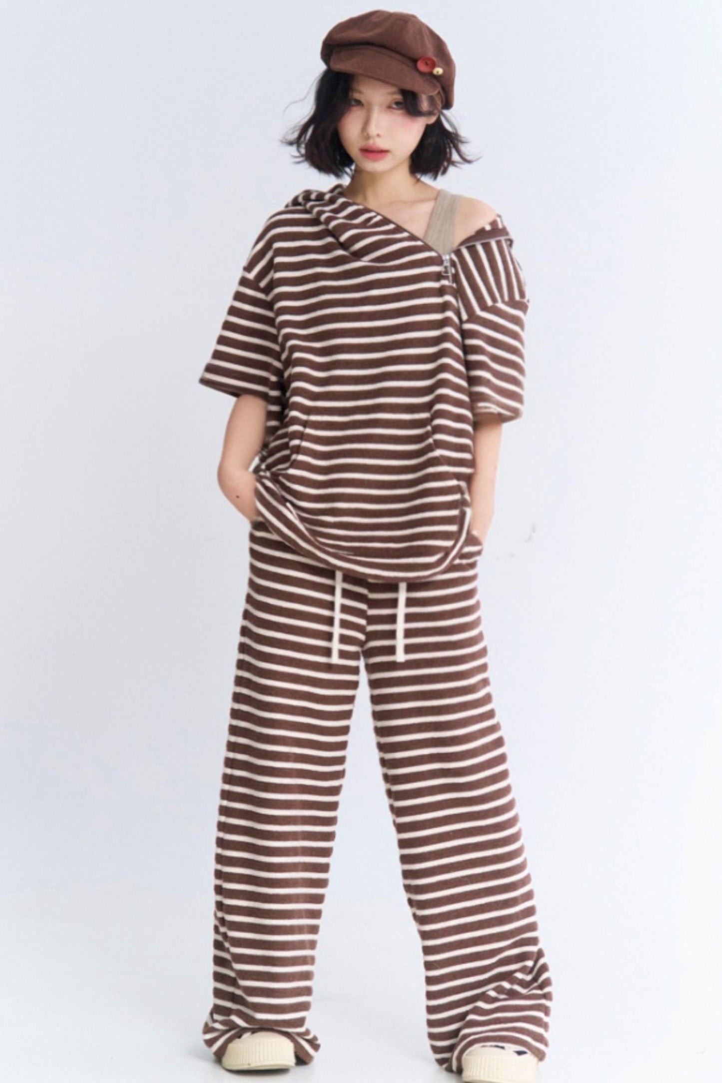 airy loose-fitting hooded tea