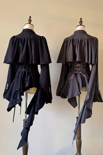 Embroidered Gothic Shawl Blouse