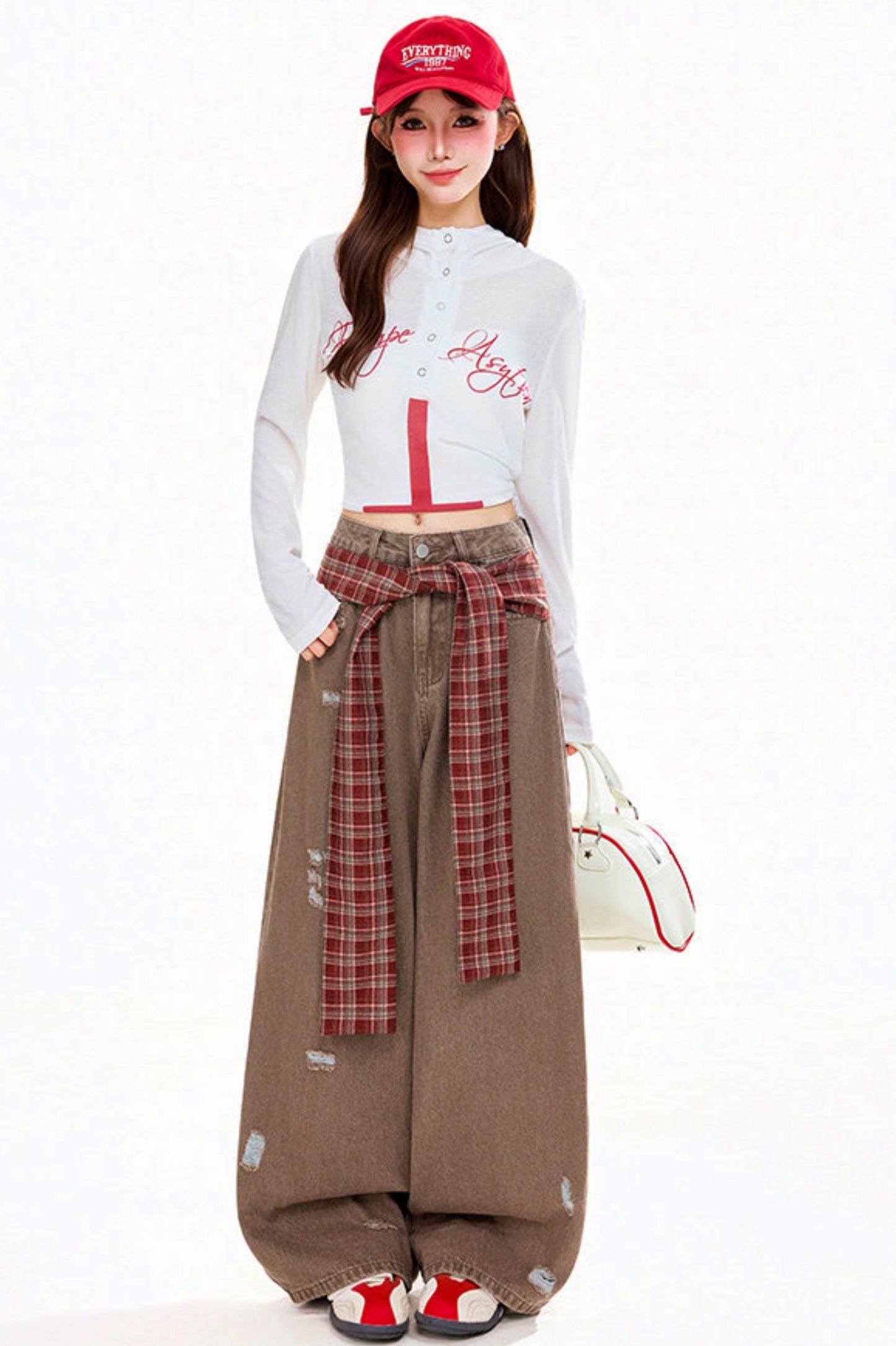 Letter Cross Hooded Top