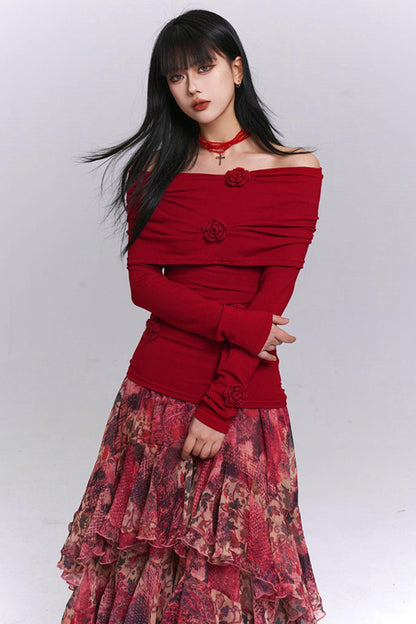 Slim Off-the-shoulder Tops