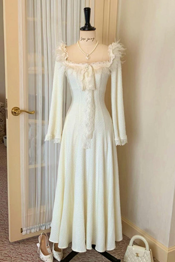 フレンチスイートスリムレースドレス