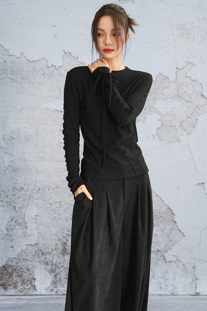 Three-dimensional corduroy pants