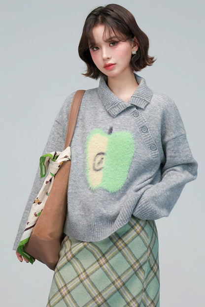 アップルラペルカラーセーター