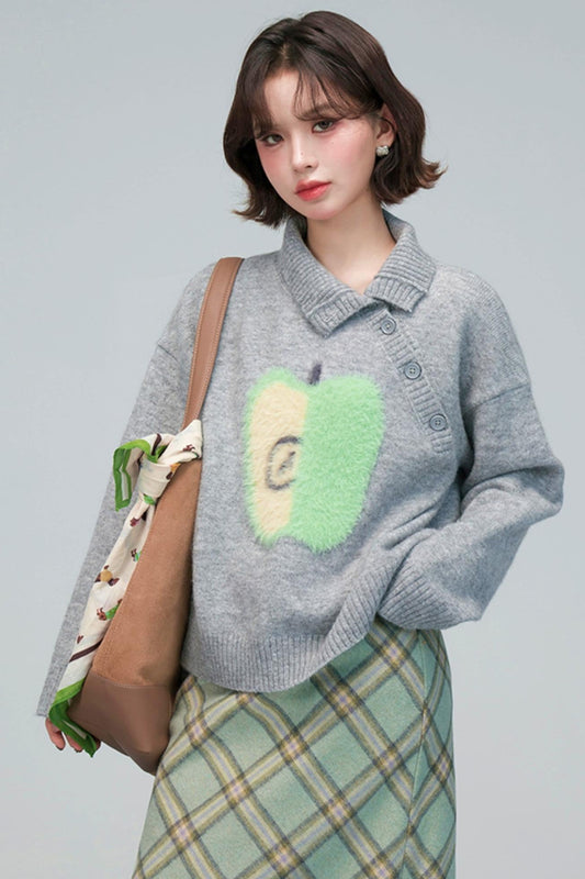 アップルラペルカラーセーター