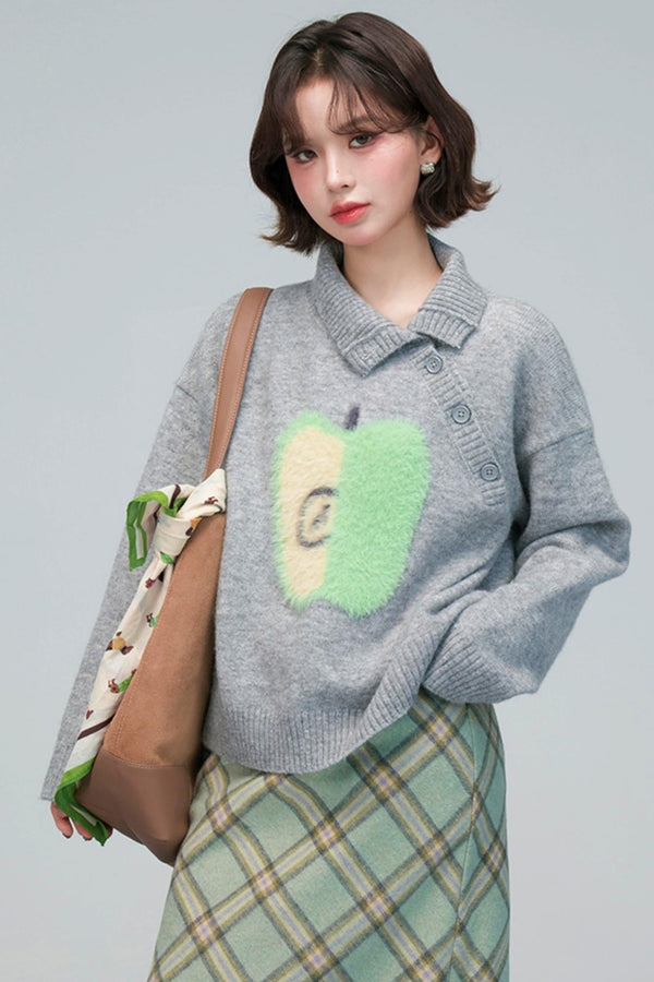 アップルラペルカラーセーター