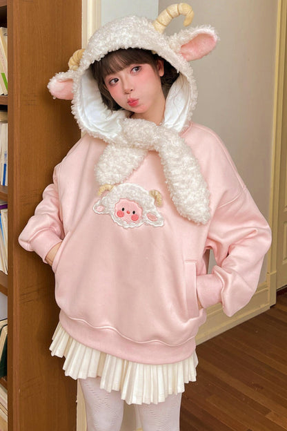 Forest Girl Lamb Fleece Sweatshirt + Hat