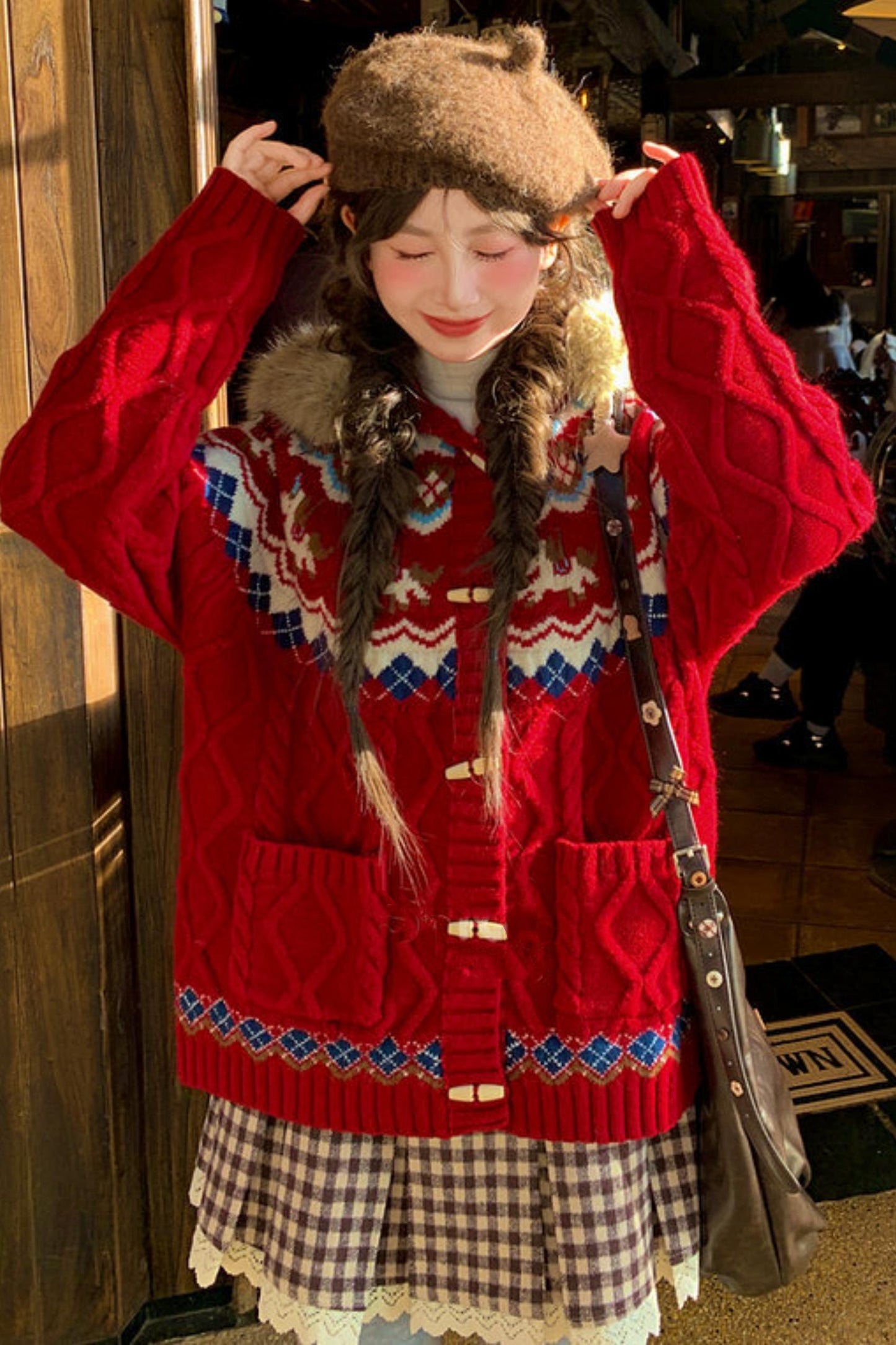 Mori Girl Hooded Knit Cardigan