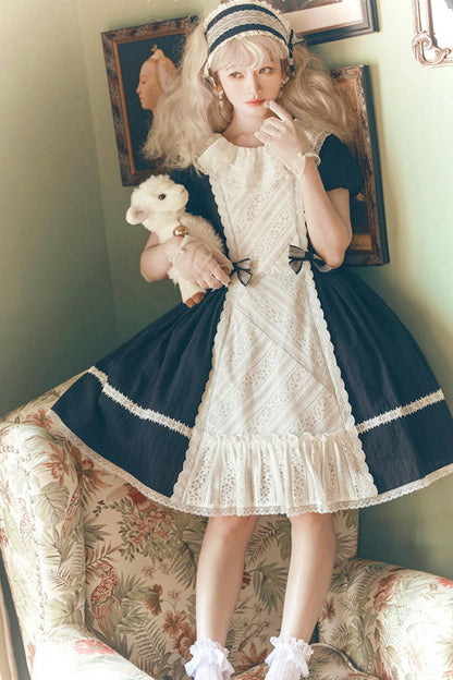 Robe Lolita de Servante avec Dentelle et Rubans