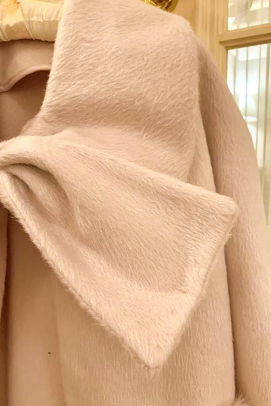 Ribbon Fur Coat + Fur Collar