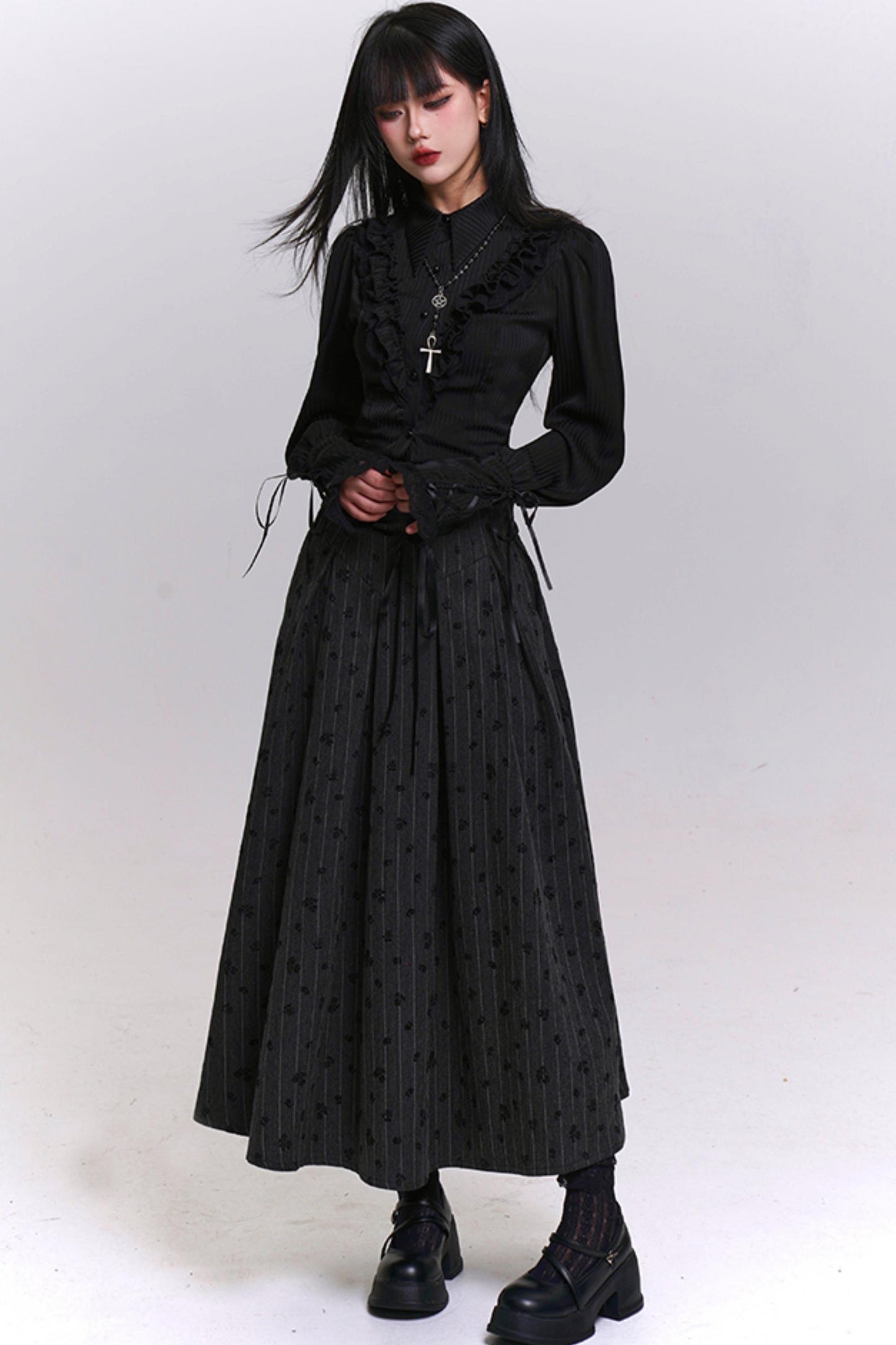 クラシックストライプパターンエーラインスカート