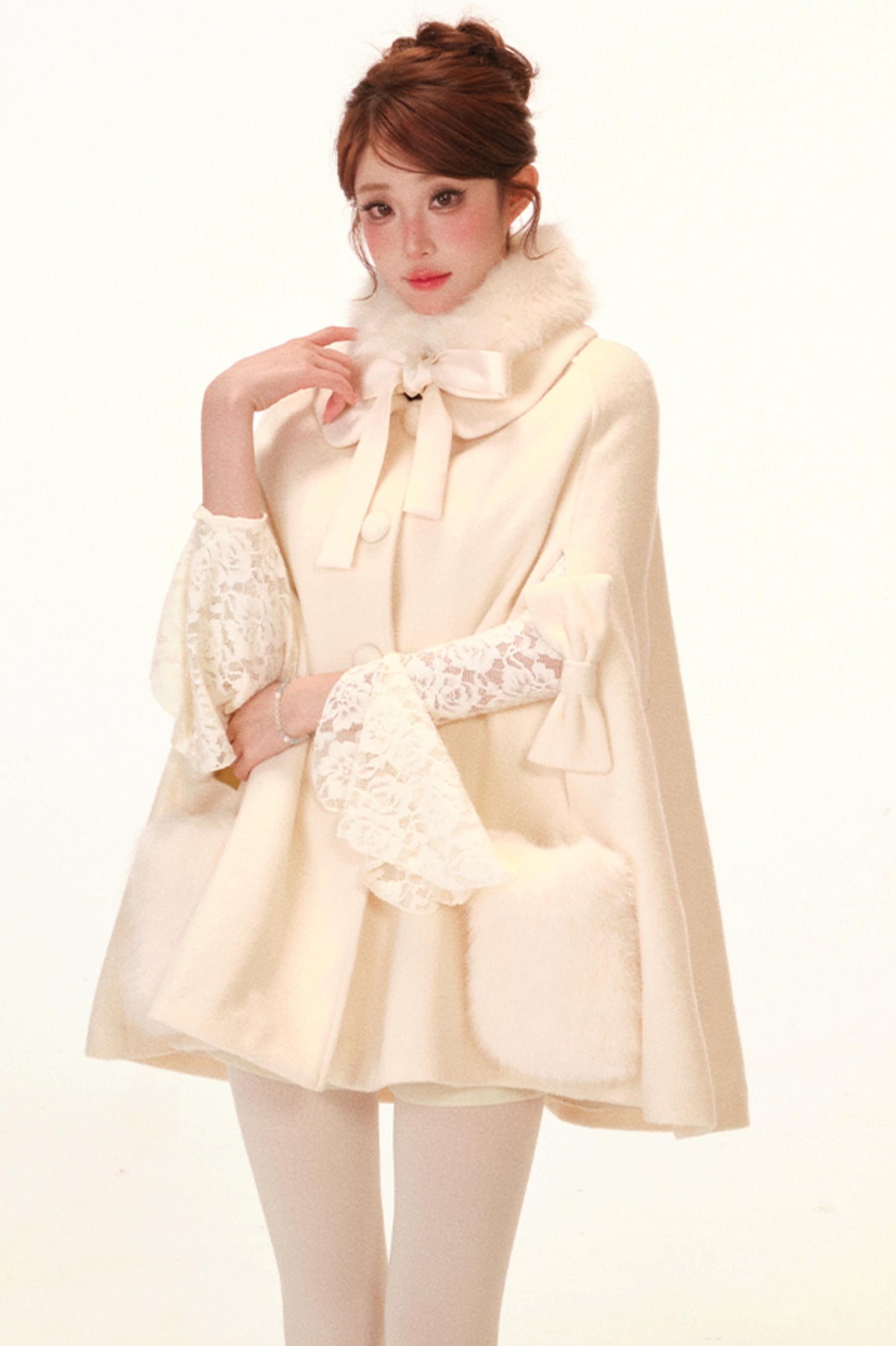 キルティッドケープコート