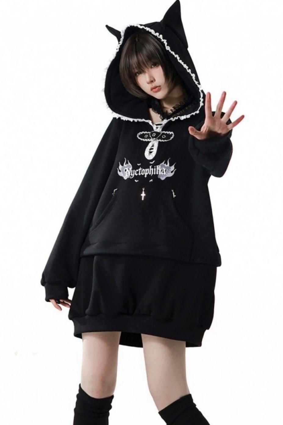 Black Slimming Jacket + Hoodie + Skirt + Leg Warmers