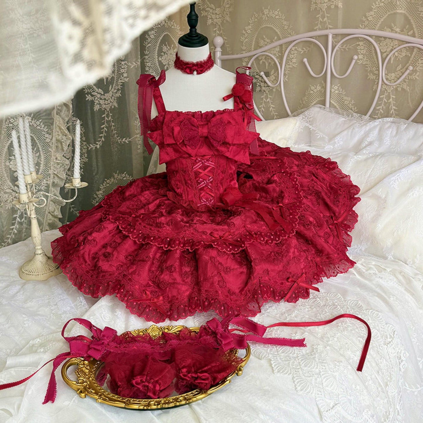 [Précommande] Robe Lolita Poupée Onirique aux Couleurs Bonbon + Accessoires Cheveux