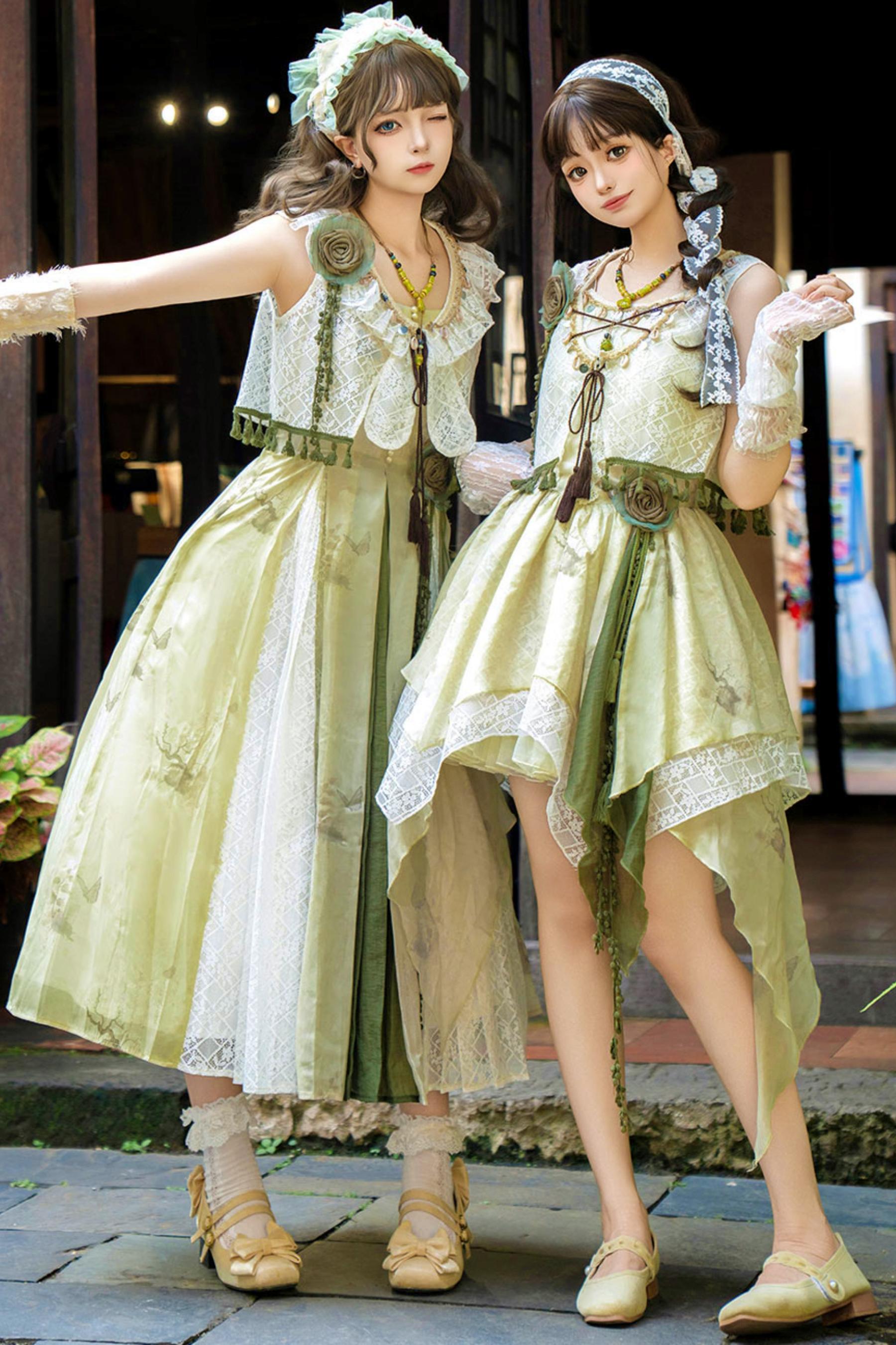 スウィートリゾートスタイルロリータサンドレスセット – Belchic