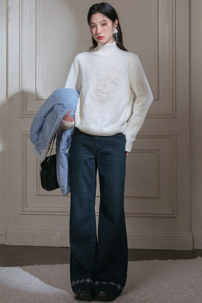 Milky White Turtleneck Top