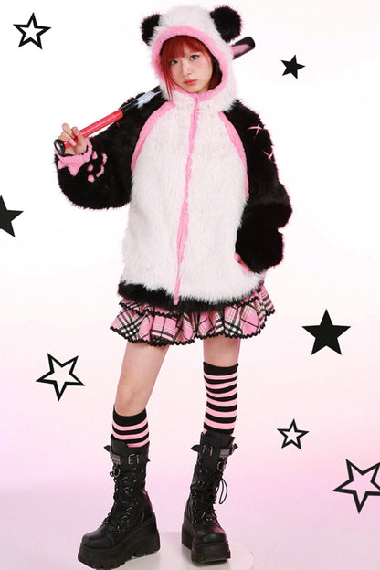 Subculture Faux Fur Panda Jacket