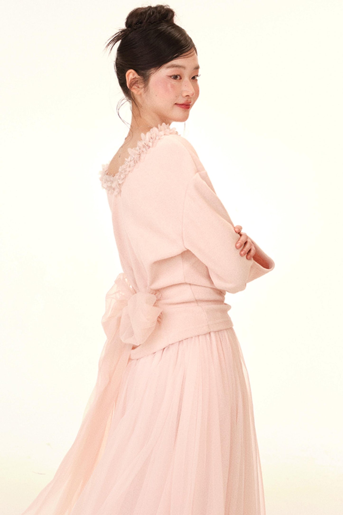 Mist Veil Lace Top and Skirt Set