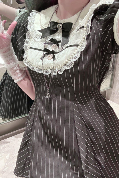 レース袖付きうさ耳地雷ワンピース＋ショートパンツ