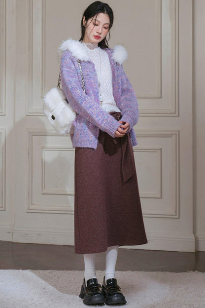 Wood Red Patchwork Skirt