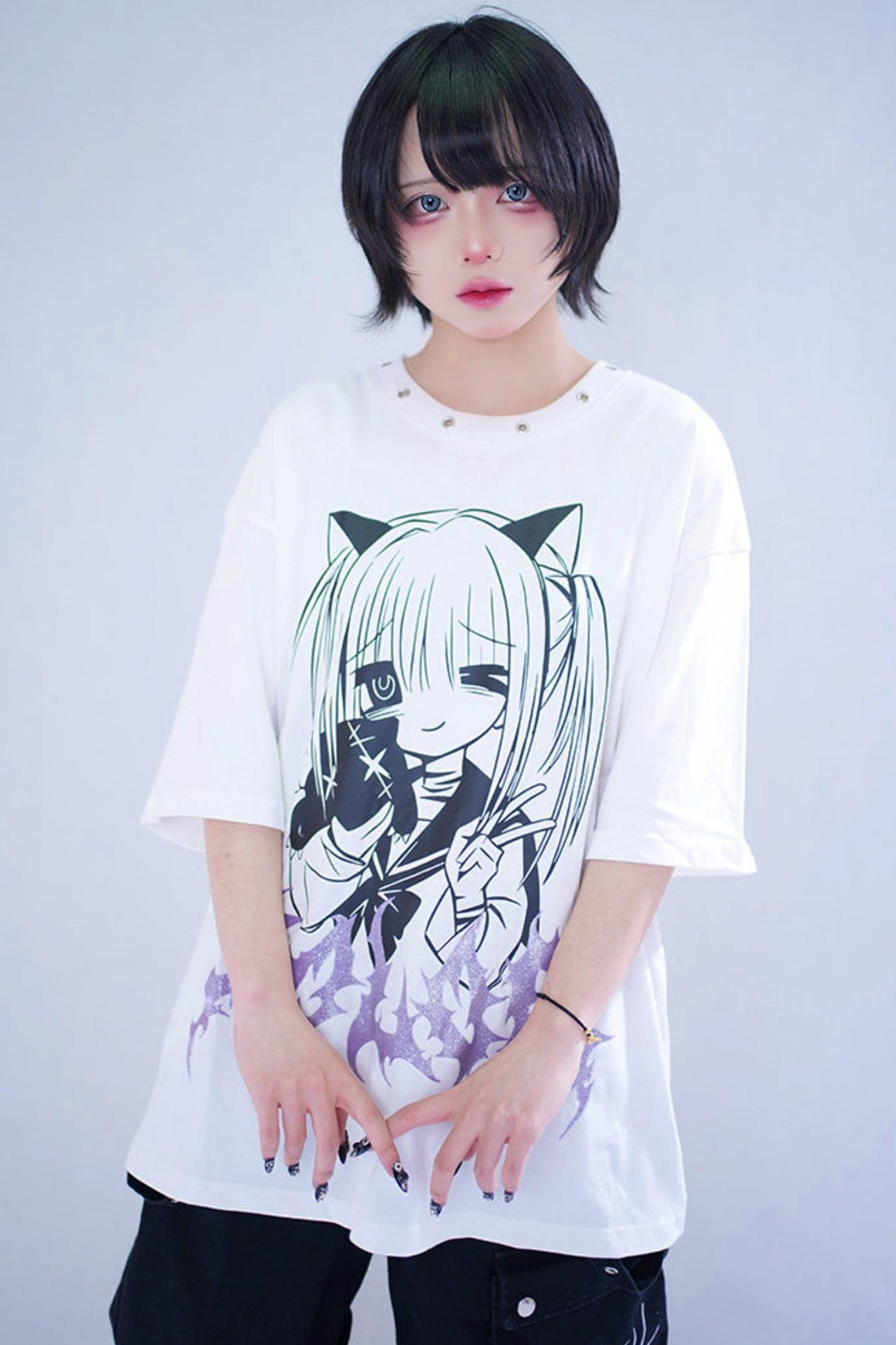 T-shirt imprimé chat pailleté