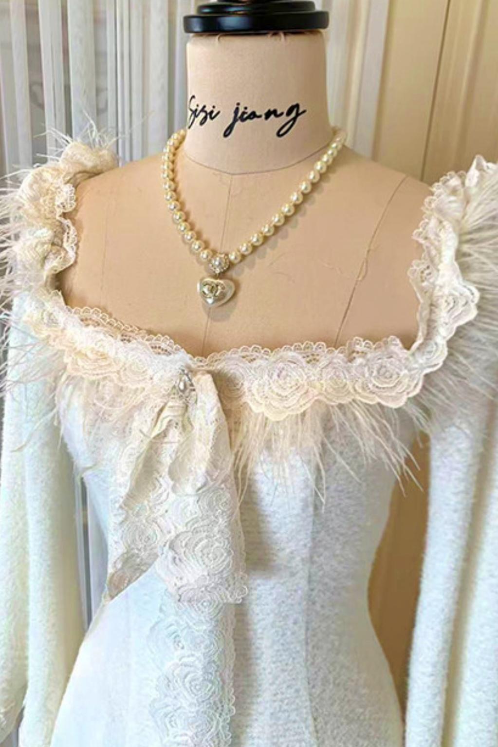 フレンチスイートスリムレースドレス