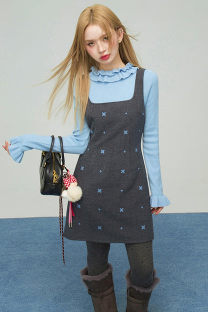 スターブルーエンブロイダードキャミソールドレス