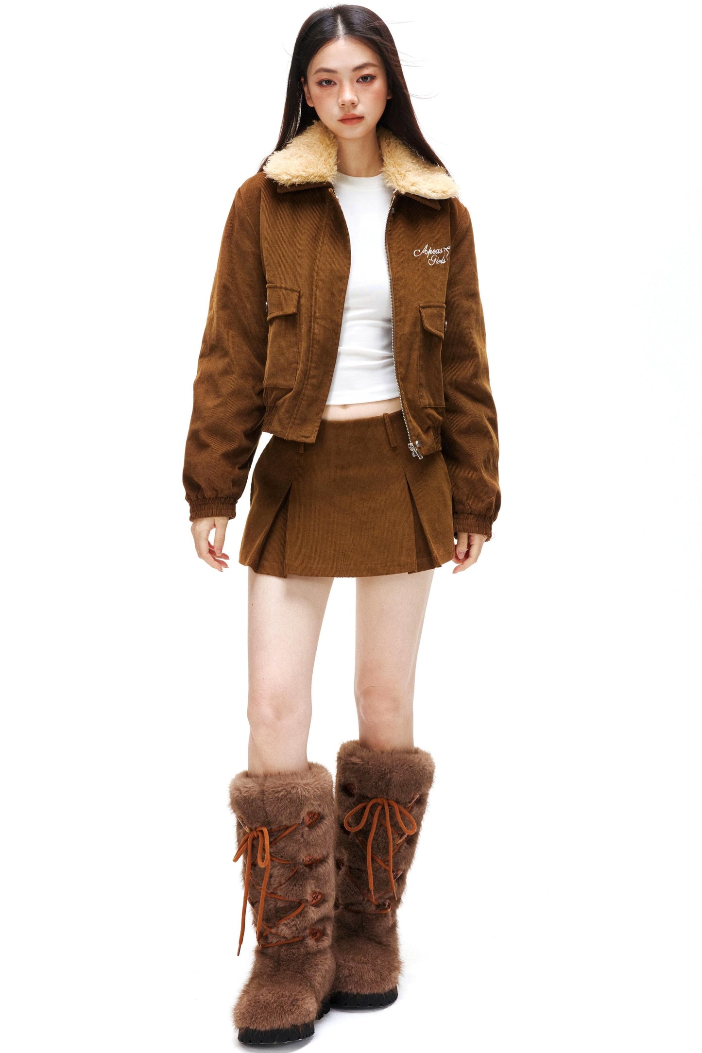 Retro Corduroy Jacket Set