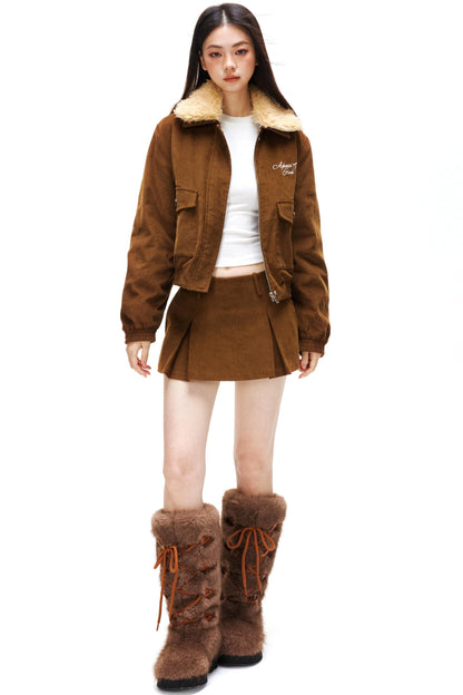 Retro Corduroy Jacket Set