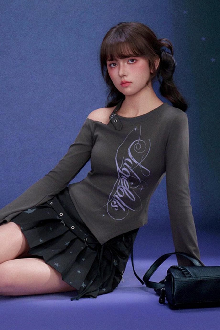 Y2K 오프숄더 탑