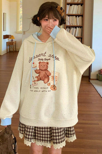 ベアプリントフードスウェット