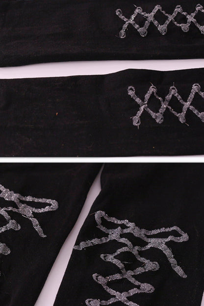 Cross Lace-Up Design Tights